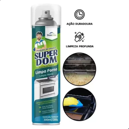 Limpa Forno Spray Dom Line 300ml Super Desengordurante de Forno