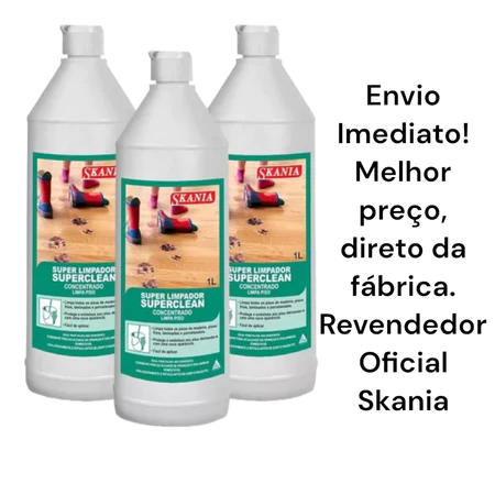 Limpador Skania Super Clean Concentrado Piso Madeira 1 Litro Pisos Laminados E Vinílicos Concentrado