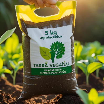 Terra vegetal Adubada Saco Com 5kg e 2kg Terra vegetal é rica de nutrientes para o cultivo