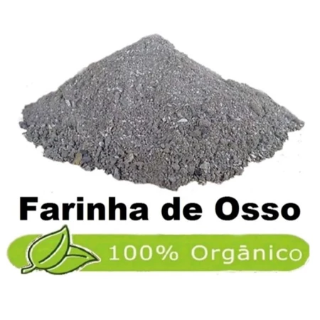 Adubo farinha de osso 500g fertilizante.